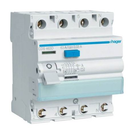 Hager CDS463D Interruttore differenziale 4 poli 0,03 A bianco