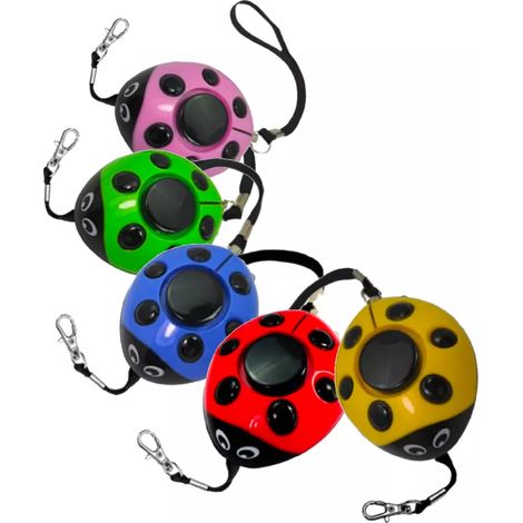 Pack multicolore 5 alarmes personnelles sac à main défense 130 dB imitation cri humain aigu alerte détresse coccinelle (1/5)