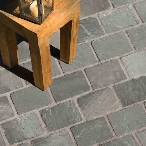 Pavé Grès Kandla Gris 20x14x3-5 cm (vendu au m² - 30 pavés/m²) - RO'MA NATURE