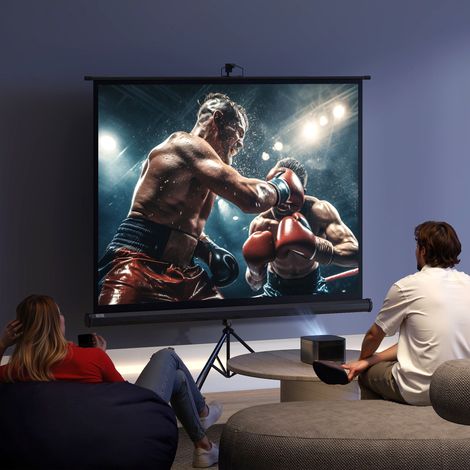 84-Zoll-Projektionsleinwand mit höhenverstellbarem Stativ, 4K HD 4:3-Bild, für den Innen- und Außenbereich