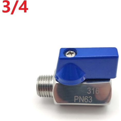 Robinette Bille - Acier Inoxydable 304 - Filetage Mâle x Filetage Femelle - Pour Eau Huile Gaz - 1/8 Pouces à 3/4 Pouces - 1 Pièce (1/5)