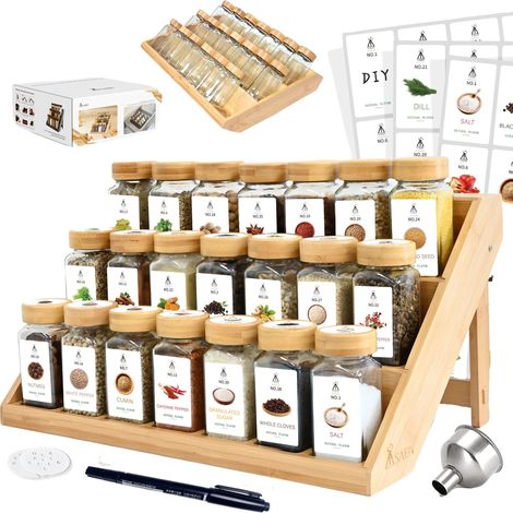 Juego de botes para especias, diseño que ahorra espacio, almacenamiento hermético, juego de 21 botes para especias (1/2)