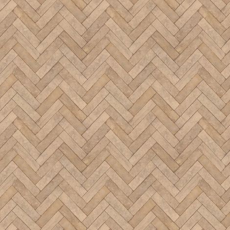 Herringbone Brick Effect Vinyl Wallpaper Beige Stone Tile Parquet Feature Wall