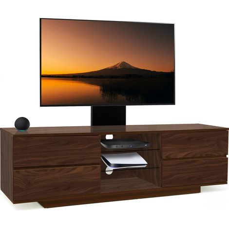 Centurion Supports Avitus Walnut with 4-Walnut Drawers and 3-Shelves up to 65" LED, LCD, Plasma TV Stand with Mounting Arm (1/5)