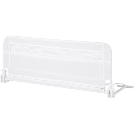 GOPLUS Barriere de Securite Enfant 100 cm, Barrière de Lit Bébé Rabattable avec Cadre en Métal, Housse Amovible & Lavable et Sangle de Sécurité, pour Lit Simple, Double, Queen, King (Blanc) (1/5)