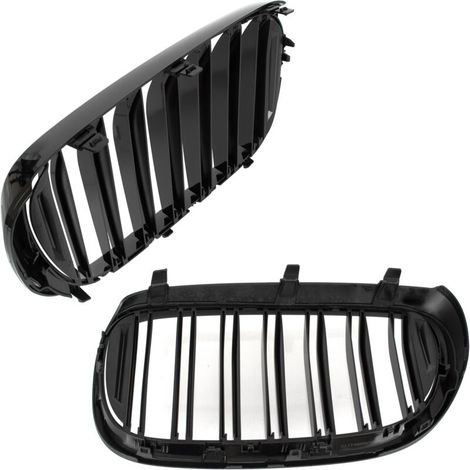 Griglia tra fari per BMW Serie 7 G11 G12 2015- nera lucida, doppia barra (1/3)