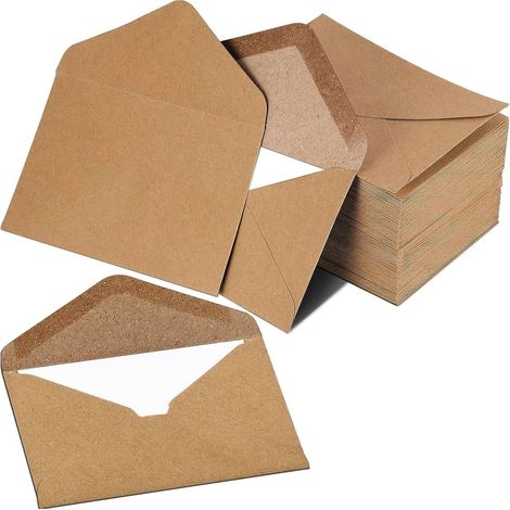 Buste in carta kraft (162 x 114 mm), per lettere, biglietti di auguri, biglietti d'invito, biglietti di compleanno - Burn, 50 pezzi