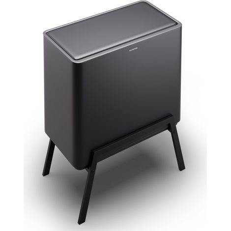 Klarstein Yuma Mülleimer - 40L Küchen-Abfalleimer mit 2 Fächern mit Kompostbehälter und Geruchsfilter, Edelstahl, Trennsystem, herausnehmbare Behälter, elegantes Design, mit Aktivkohlefilter
