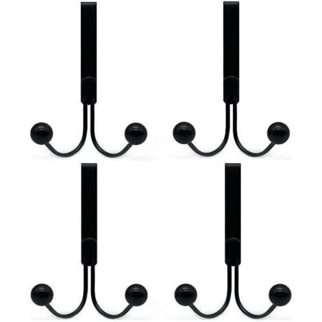 Patère de salle de bain Lot de 4 crochets de porte compatibles avec les vêtements, crochets de porte en métal 2 crochets (1/4)