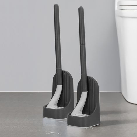 Toilettenbürste im Golfstil, langer, abnehmbarer Griff mit wasserdichter Basis, schwarze Toilettenreinigungsbürste für die nächtliche Benutzung. (1/5)