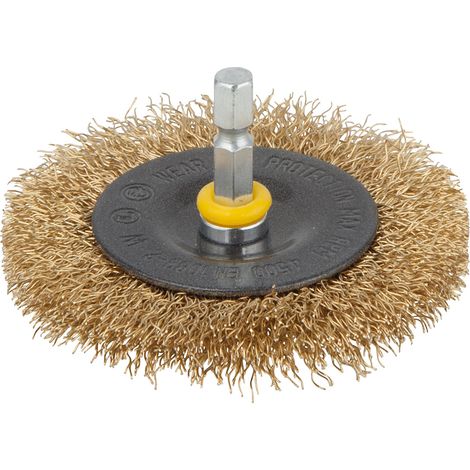 Cepillo de disco de alambre de latón vástago hexagonal ø75 x 10 mm