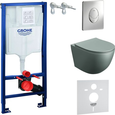 GROHE WC Set mit Vorwandelement, Wand-WC und Spülknopf (1/5)