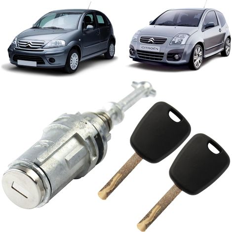 Serratura porta compatibile con Citroen C2, C3 e C3 Pluriel (2002-2011) anteriore sinistra (lato conducente) con chiavi duplicate 9170T9 (1/5)