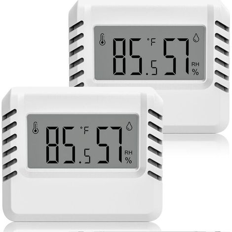 Digital Hygrometer Thermometer, 2pcs Mini Room Thermometer, Large LCD Display, Portable, Min/Max Record (1/5)