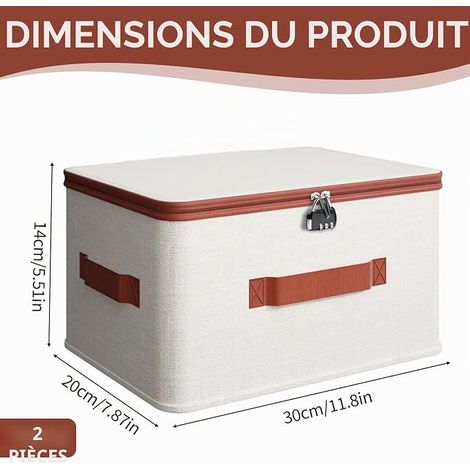 boîtes verrouillables avec serrure à combinaison, boîte de rangement pour médicaments, et couvercle, vêtements, bonbons, jouets (30 x 20 x 14 cm) (1/4)