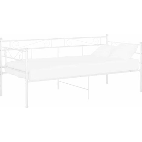 Maison Exclusive - Telaio Divano Letto Bianco in Metallo 90x200 cm (1/5)