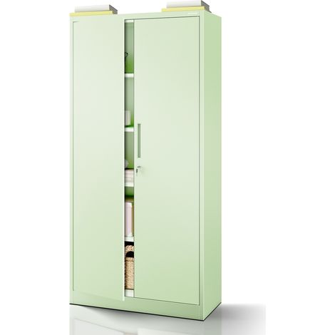 Armoire de bureau JAN, 900 x 1850 x 400 mm, Fresh Style: vert pastel