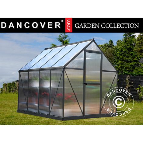 Gewächshaus Polycarbonat 4,6m², Palram/Canopia, 1,85x2,47x2,08m, Grau - Dancover