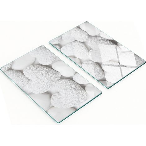Tablas de cortar decorativas de cristal para cocina con diseño de corazón, 2 x 30 x 52 cm. (1/5)