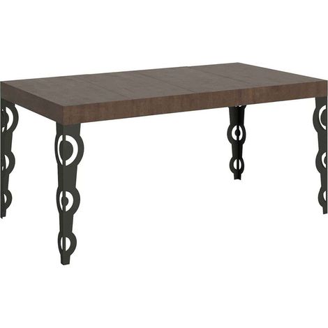 Tavolo allungabile 120/380x90 cm Karamay Premium noce gambe antracite (1/4)