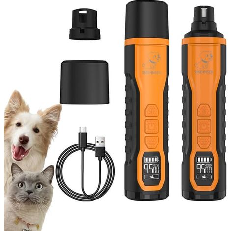 Coupe-ongles électrique pour chiens, adapté aux petites, moyennes et grandes races, avec une batterie de 2000 mAh, 5 vitesses et 2 lumières LED.-AquaForge (1/5)