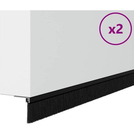 Aufsteck Türbürstendichtungen 2 pcs Schwarz 100 cm vidaXL