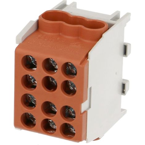 Bornier marron enclipsable sur rail DIN pour câble Phase