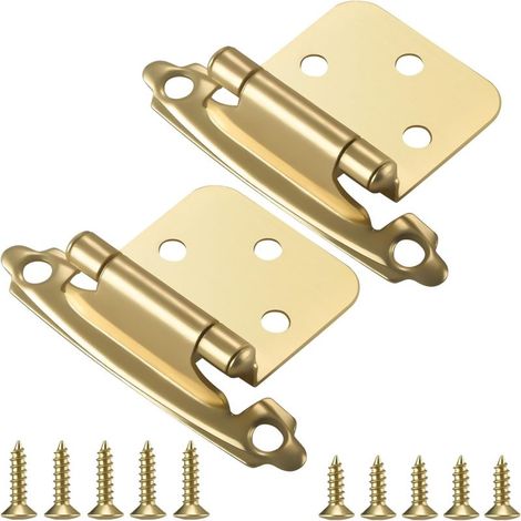 Beyamis Lot de 8 (4 paires) charnières de porte carrées à fermeture automatique, en bronze huilé, avec vis, montage semi-encastré, à cadre apparent et réglables. (1/5)