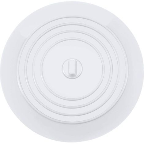 Bouchon de baignoire en silicone, bouchon d'évier de cuisine, diamètre 15 cm, convient pour la cuisine, la salle de bain et la buanderie, bouchon de vidange universel (4 pièces, blanc) (1/4)