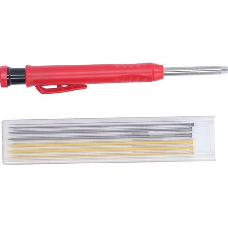 Stylo de marquage bois pointe carbure tungstène 2.8mm outil de rayage polyvalent avec recharges 2 couleurs 3 noires 3 jaunes (1/5)