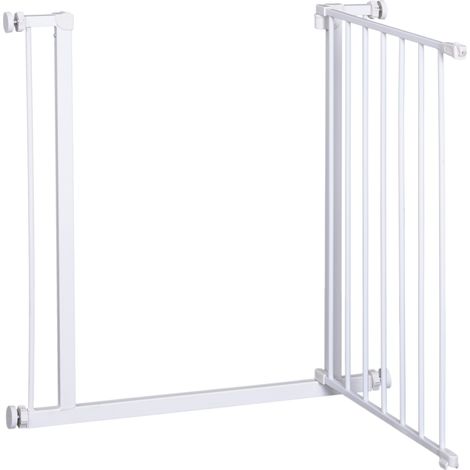 PawHut Set 2 Cancelletti per Cani Allungabili Montaggio a Pressione 76-82x76cm (1/5)