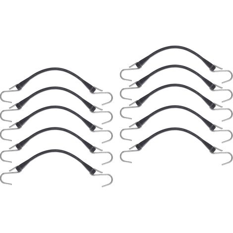 Lot de 10 sangles d'arrimage pour camion, 25 cm (10 pouces), robustes, pour remorque ou moto, avec crochet. (1/5)