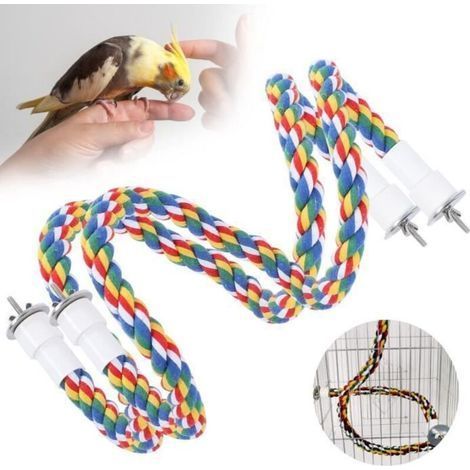 Rope perches - DIOCHE - MAG 2 pieces - Bright colors - Cotton rope - For parrot (1/4)