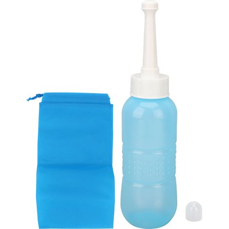 Bidon de Voyage Portable 450ML pour Soins Postpartum, Bidet Maniable avec Sac de Rangement et Embout Droit, Idéal Camping et Randonnée (1/5)