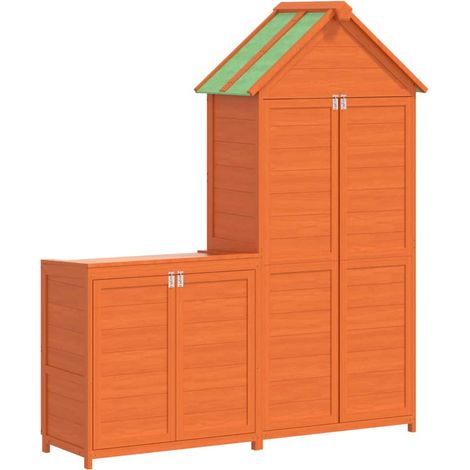 Maison Exclusive - Set Rimessa Attrezzi Giardino 2pz Marrone Legno Massello Pino (1/5)