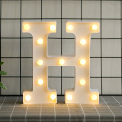 Lettres Alphabet LED - Lumière Blanche Chaude - Décoration Intérieure Mariage Fête Bar Festival - 26 Lettres (1/5)