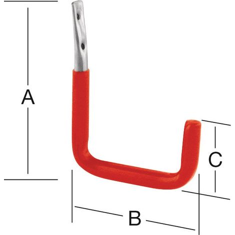 Gancio da parete a forma di U gomma rossa A.150mm galv.VORMANN