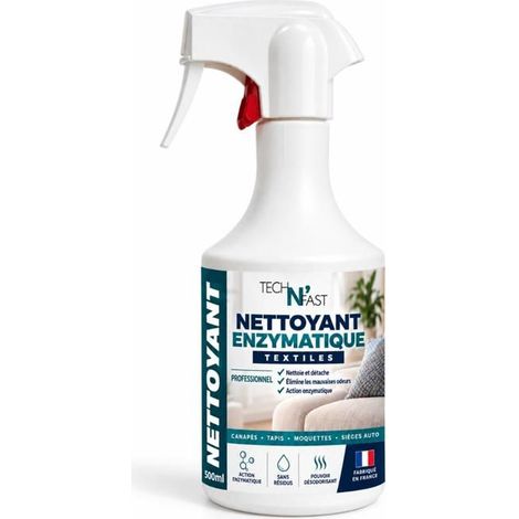 Nettoyant Enzymatique Textiles 500 ml – Détachant Désodorisant – Canapé Tapis Moquette Siège Auto TECH N’FAST (1/4)