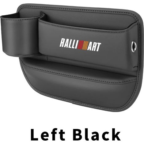 (Noir à gauche) Boîte de rangement pour l'espace entre les sièges de voiture Ralliart Mitsubishi Lancer 9 10 ASX Outlander Pajero Mirage Accessoires intérieurs en cuir (1/5)