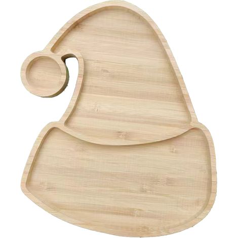 Weihnachtshut, hölzernes Serviertablett, Tischdekoration, exquisite Holzservierplatte für Snacks und Kuchen (1/2)