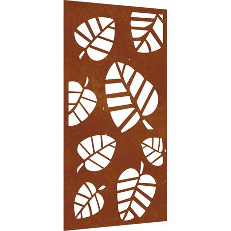 Décoration murale jardin 105x55 cm acier corten design feuille