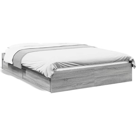 Maison Exclusive - Giroletto Cassetti Grigio Sonoma 140x200 cm Legno Multistrato