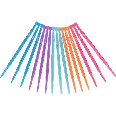 15 accessoires de couture colorés pour la maison : bâtonnet d'aiguille en plastique, outil pour enfiler l'élastique, violet. (1/5)