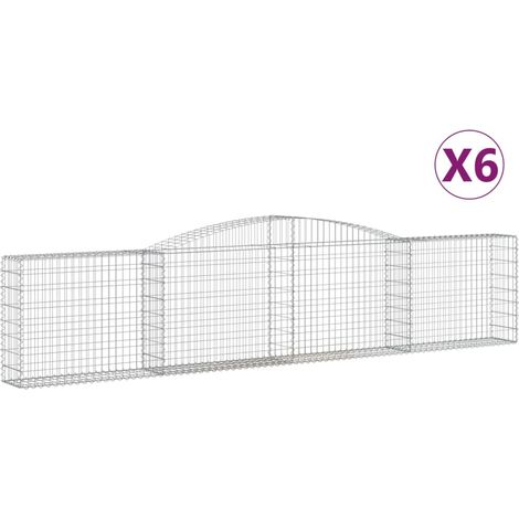 Maison Exclusive - Paniers à gabions arqués 6 pcs 400x30x80/100 cm Fer galvanisé