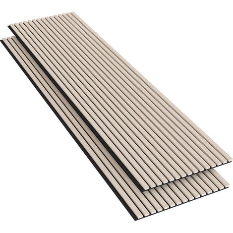Lot de 2 - 240 x 60 cm -  Ep. 21 mm chêne naturel panneaux muraux décoratifs et acoustiques en bois de la gamme Ocean