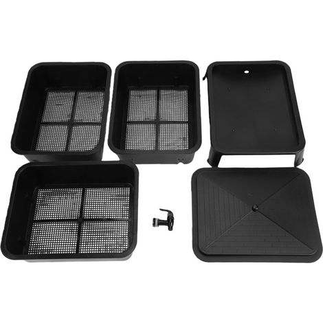 Poubelle à compost noire à 3 couches, grande capacité, efficace, pour l'intérieur et l'extérieur, pour déchets alimentaires, jardin (1/5)