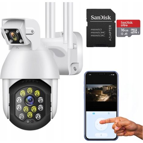 Duale WLAN-IP-Smart-Außenkamera mit Drehfunktion, QHD-Auflösung, Zoom und App-Karte (1/5)