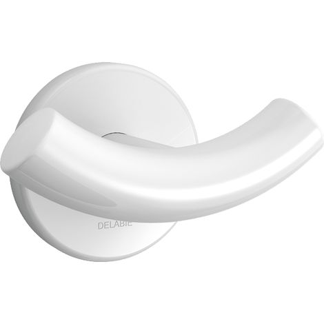 Delabie Doppelhaken Edelstahl pulverbeschichtet weiß