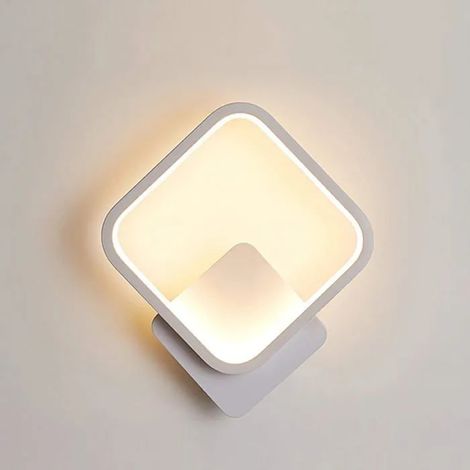 Applique Murale Interieur LED Carré Lampe Murale 12W Blanc Chaud 3000K Luminaire Mural Moderne pour Couloir Chambre Salon ODIPIE (1/4)