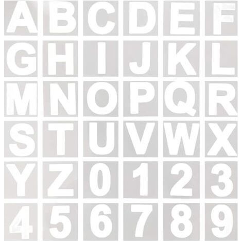 36pcs Reusable Plastic Stencils for Wood, Wall, Chalkboard, Learning to Paint, Home Decor, School Art Projects - 4.16 Inch (1/4)